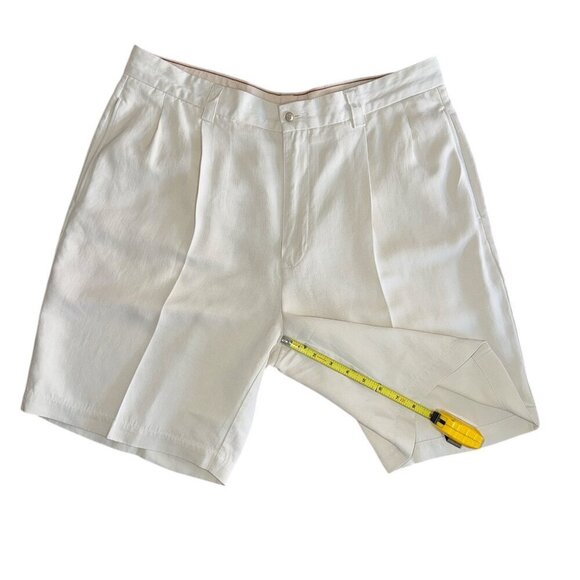 Tommy Bahama 8 inch Mens Pleated Dress Shorts 100% Silk Size 35 - Picture 5 of 7